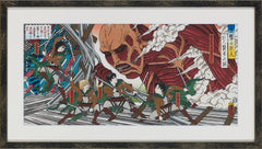 Attack on Titan Ukiyoe / 進撃の巨人 浮世絵木版画「巨人襲来之図」新 